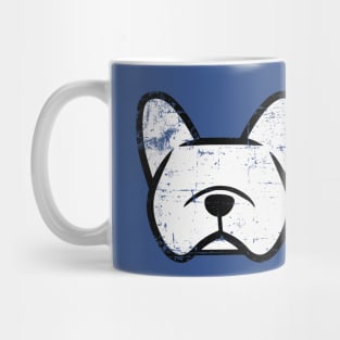 Vintage French Bulldog shirt - distressed Frenchie design - French Bulldog art in navy blue Mug